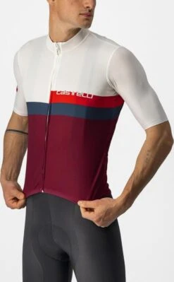 Castelli A Blocco Fietsshirt -Fietsuitrusting Winkel 065 ivoryredbluebordeaux 1 product 1