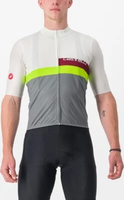 Castelli A Blocco Fietsshirt -Fietsuitrusting Winkel 365 ivorybordeauxelectriclimes 15 product