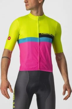 Castelli A Blocco Fietsshirt -Fietsuitrusting Winkel 383 electriclimeblackbluemagen 7 product