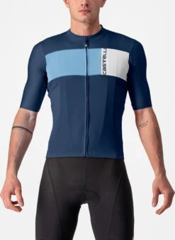 Castelli Prologo 7 Fietsshirt -Fietsuitrusting Winkel 424 belgianbluedrivebluesilver 16 product