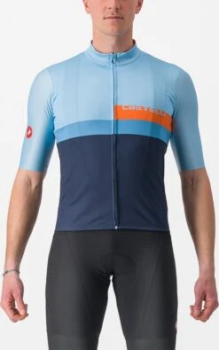 Castelli A Blocco Fietsshirt -Fietsuitrusting Winkel 482 babybluescarletlavaniagara 17 product 1
