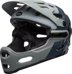 Bell Super 3R MIPS Full Face Helm -Fietsuitrusting Winkel bell super 3r mips mountainbikehelm zwart grijs blauw