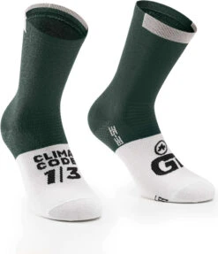 Assos GT C2 Sokken -Fietsuitrusting Winkel p13.60.700.6a gt socks c2 grenade green fronte