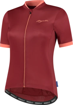 Rogelli Essential Fietsshirt Dames -Fietsuitrusting Winkel rogelli essential jersey dames donkerrood